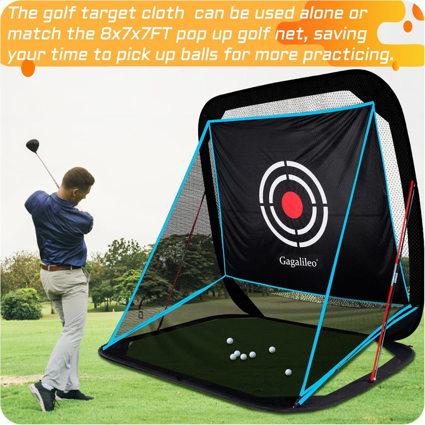 Golf Net,Golf Driving Range,Golf Hitting Net,Golf Net for Backyard,Golf Driving Range,Golf Hitting Nets with Target and Carry Bag,10X8X3Ft