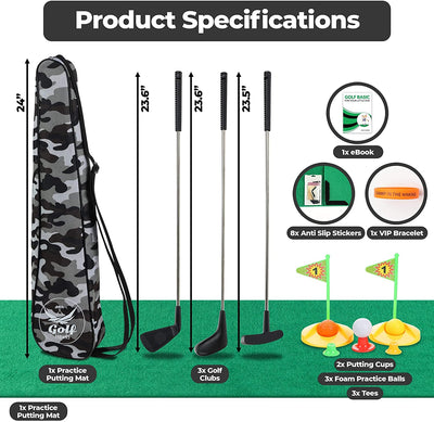 (Lab Tested) - Premium Kids Golf Clubs 3-5 Set Toy Toddler Toys for Mini Baby Plastic Play Age 3 4 5 6
