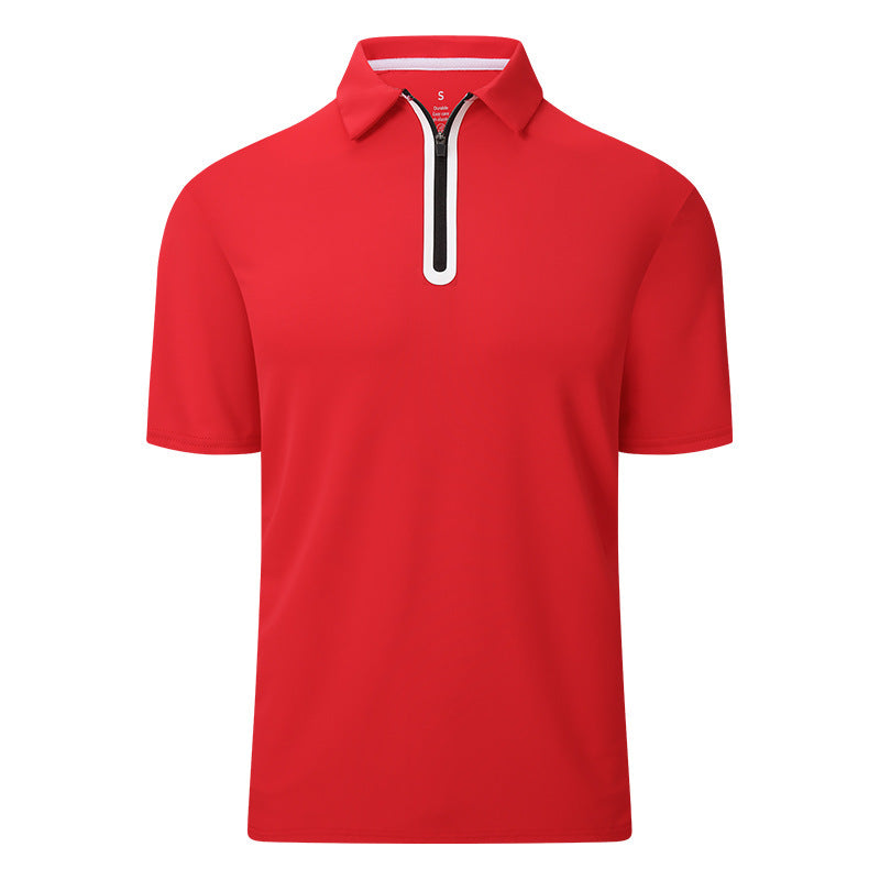 Men's Short-sleeved Zipper For Golf