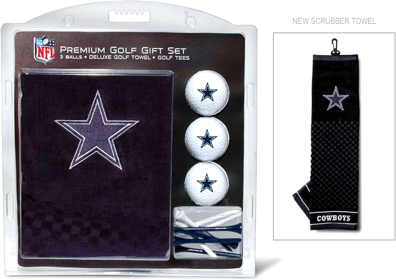 Premium NFL Gift Set: Embroidered Deluxe Towel, 3 Balls, 14 Tees (2-3/4" Reg.)