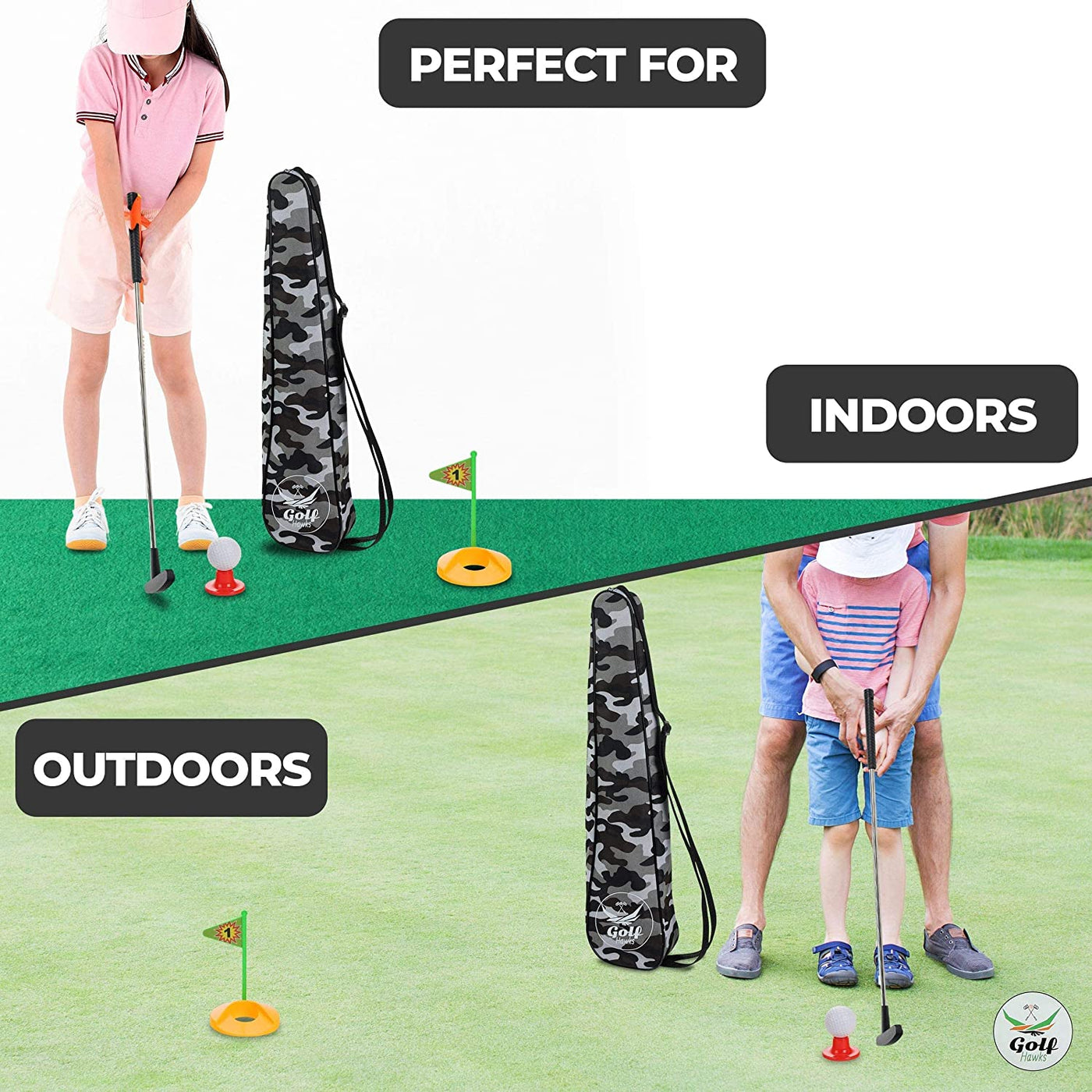 (Lab Tested) - Premium Kids Golf Clubs 3-5 Set Toy Toddler Toys for Mini Baby Plastic Play Age 3 4 5 6