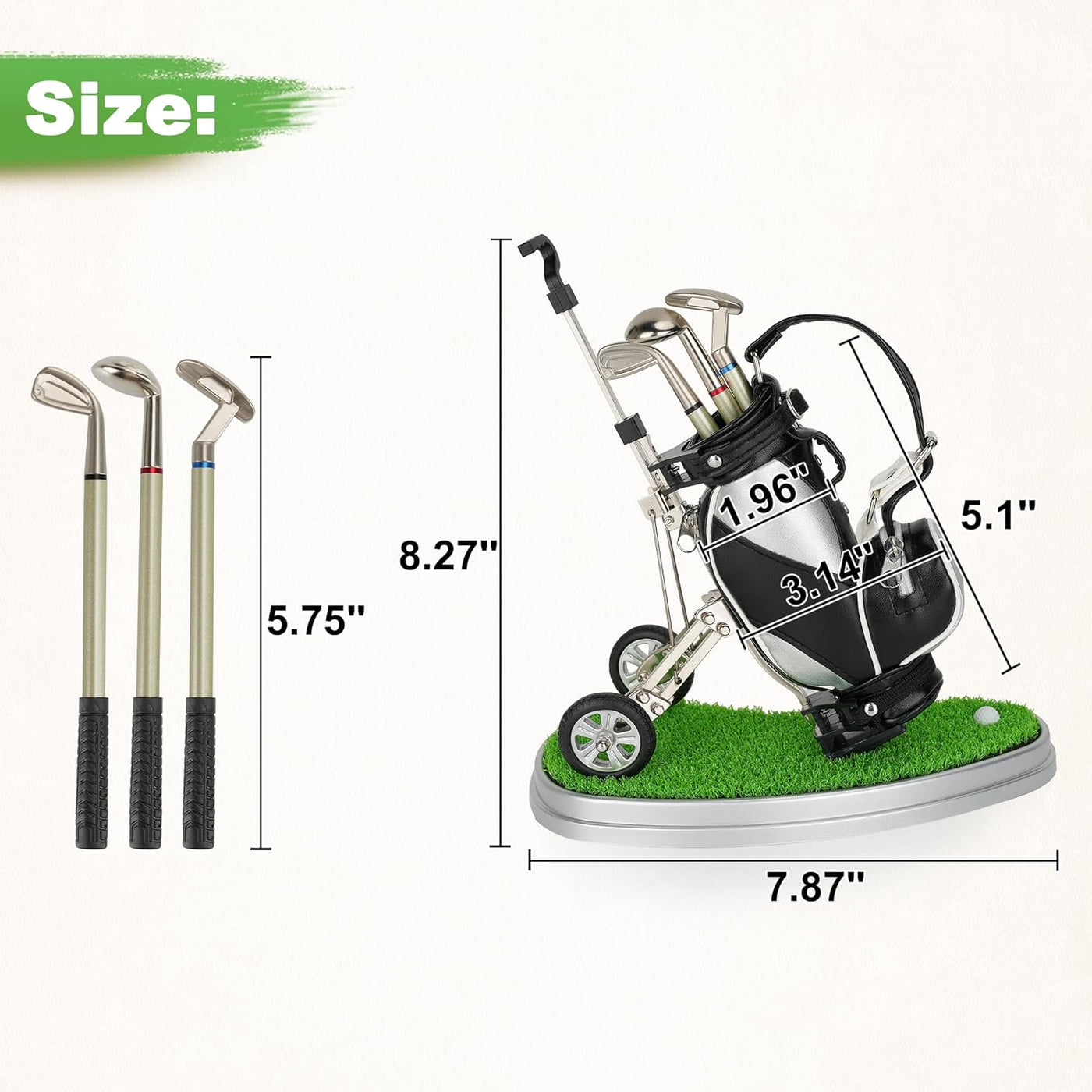 Golf Gifts for Men Golf Pen Holder Stocking Stuffers for Golfers Funny Gifts Unique Office Supplies Desk Decor, Gift for Birthday Christmas Golf Tournament for Boss Dad Husband Golf Lovers