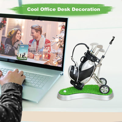Golf Gifts for Men Golf Pen Holder Stocking Stuffers for Golfers Funny Gifts Unique Office Supplies Desk Decor, Gift for Birthday Christmas Golf Tournament for Boss Dad Husband Golf Lovers