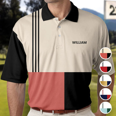 Custom Name Dad Line Vintage Color Gift for Men Father'S Day - Custom Polo Shirt