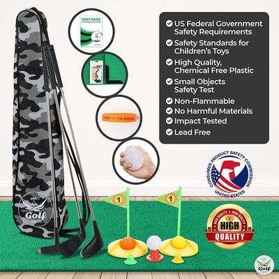 (Lab Tested) - Premium Kids Golf Clubs 3-5 Set Toy Toddler Toys for Mini Baby Plastic Play Age 3 4 5 6