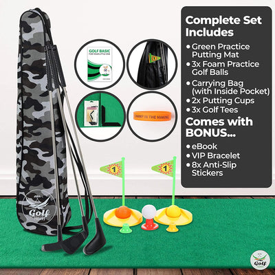 (Lab Tested) - Premium Kids Golf Clubs 3-5 Set Toy Toddler Toys for Mini Baby Plastic Play Age 3 4 5 6