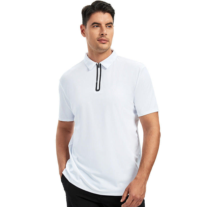Men's Short-sleeved Zipper For Golf