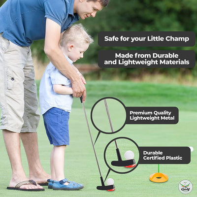 (Lab Tested) - Premium Kids Golf Clubs 3-5 Set Toy Toddler Toys for Mini Baby Plastic Play Age 3 4 5 6