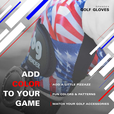 Bender - Mens Golf Glove, Durable Spandex Golf Gloves, Unique Golf Gloves