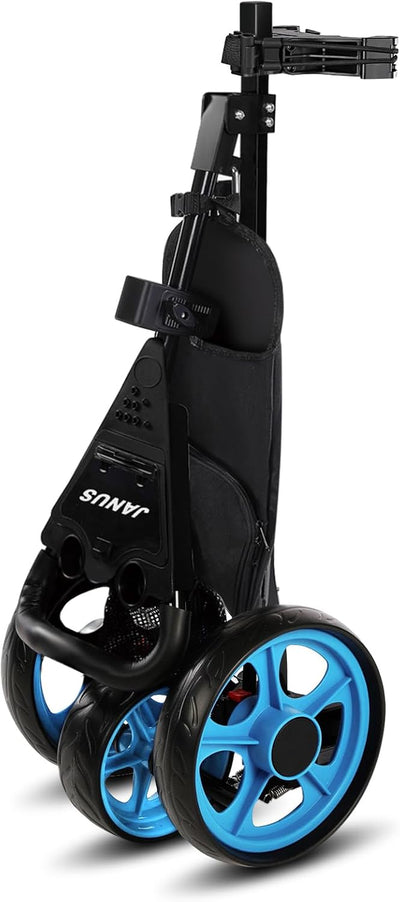 Golf Cart, Foldable Golf Push Cart, Golf Bag Cart, Fits Golf Stand Bag and Golf Cart Bags, Golf Caddy Cart with Optional Large Wing or Small Wing, Includes Ice Bag