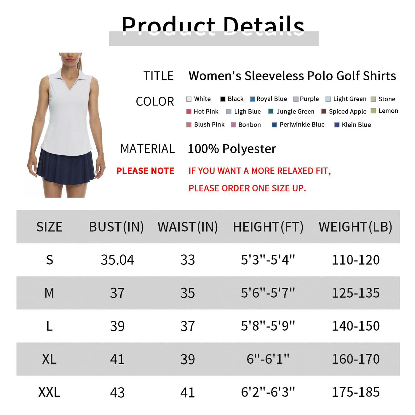 Women's Golf Top Sleeveless Shirt